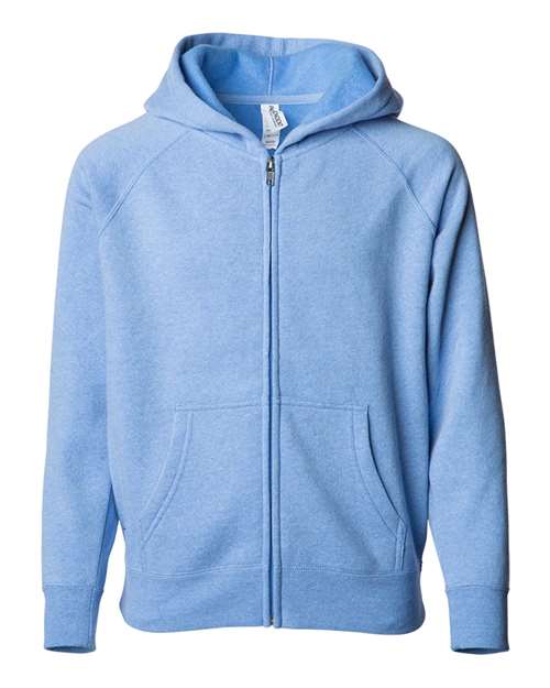 Independent Trading Co. PRM10TSBZ Toddler Lightweight Special Blend Raglan Zip Hood