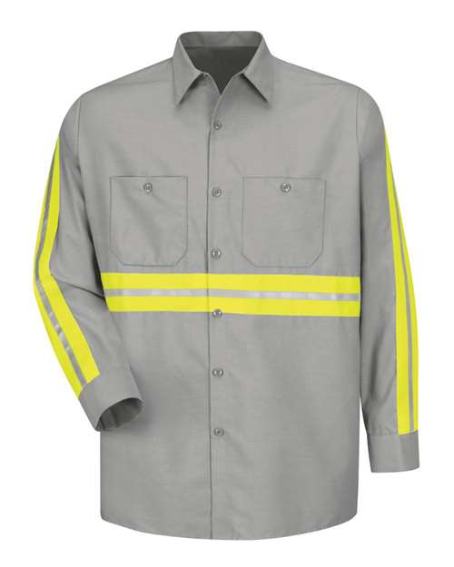 Red Kap SP14E Men's Industrial Enhanced-Visibility Long Sleeve Work Shirt