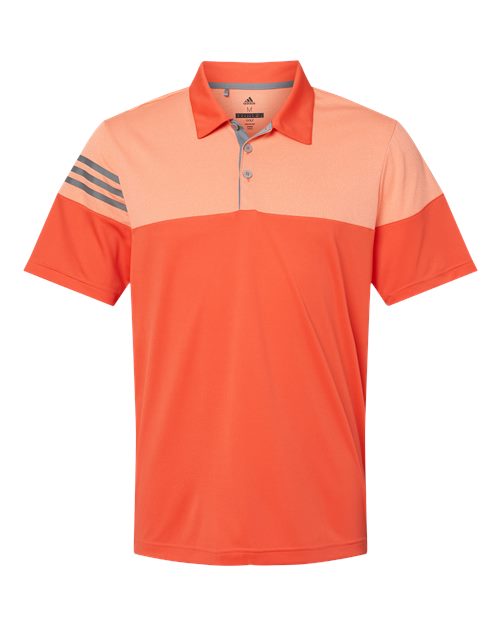 Adidas A213 Men's Heathered 3-Stripes Colorblocked Polo