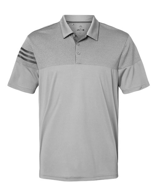 Adidas A213 Men's Heathered 3-Stripes Colorblocked Polo