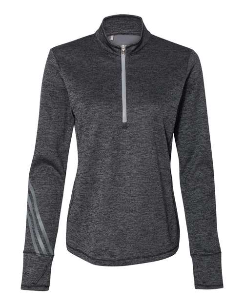 Adidas A285 Women's Brushed Terry Heathered Quarter-Zip Pullover