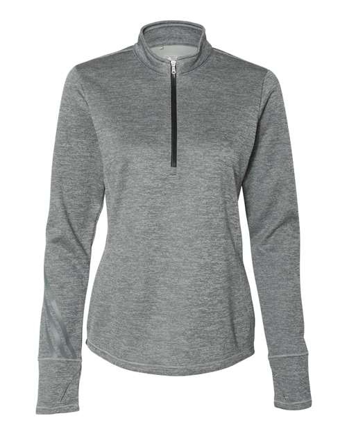 Adidas A285 Women's Brushed Terry Heathered Quarter-Zip Pullover