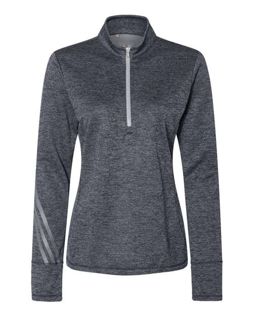 Adidas A285 Women's Brushed Terry Heathered Quarter-Zip Pullover