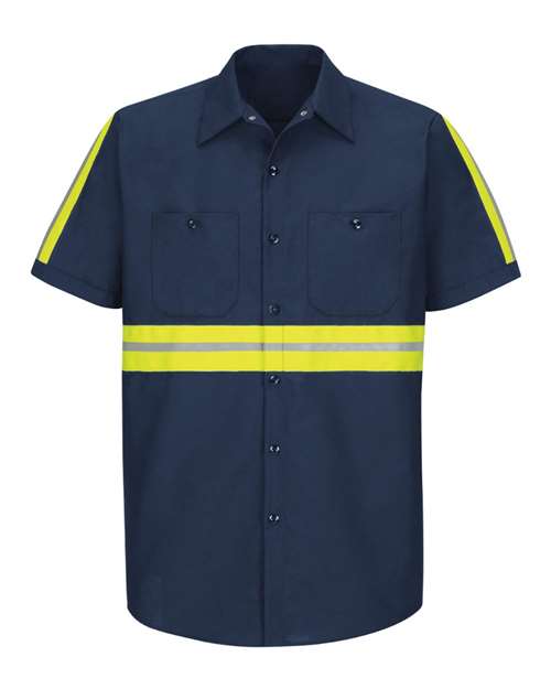 Red Kap SP24ET Men's Tall Enhanced Visibility Industrial Work Shirt