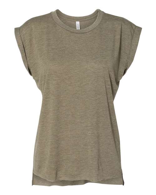 BELLA + CANVAS 8804 Women’s Flowy Rolled Cuffs Muscle Tee