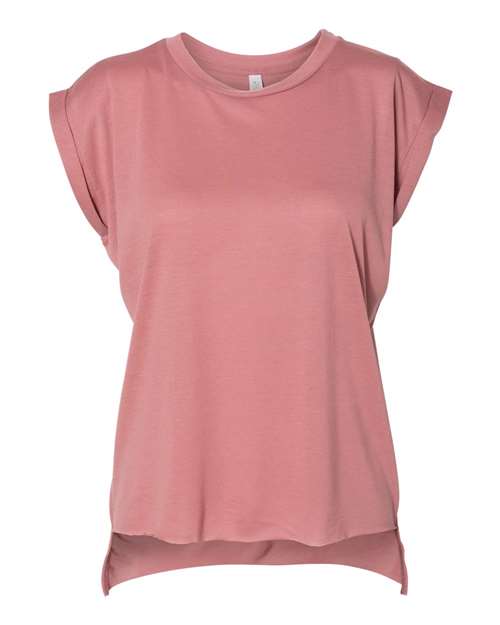 BELLA + CANVAS 8804 Women’s Flowy Rolled Cuffs Muscle Tee