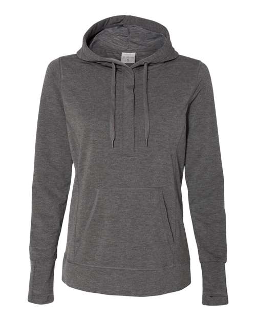 J. America 8431 Women’s Omega Stretch Snap-Placket Hooded Pullover