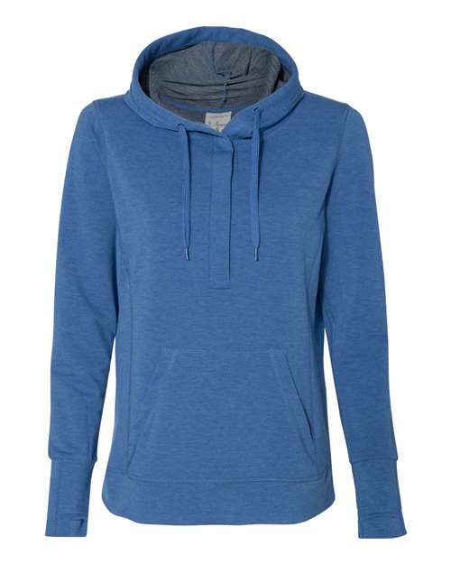 J. America 8431 Women’s Omega Stretch Snap-Placket Hooded Pullover