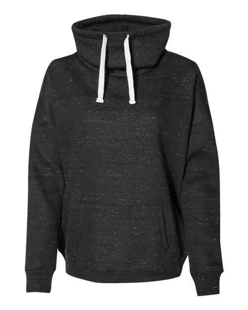 J. America 8673 Women’s Mélange Fleece Cowl Neck Sweatshirt