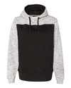 J. America 8676 Men's Mélange Fleece Colorblocked Hooded Sweatshirt
