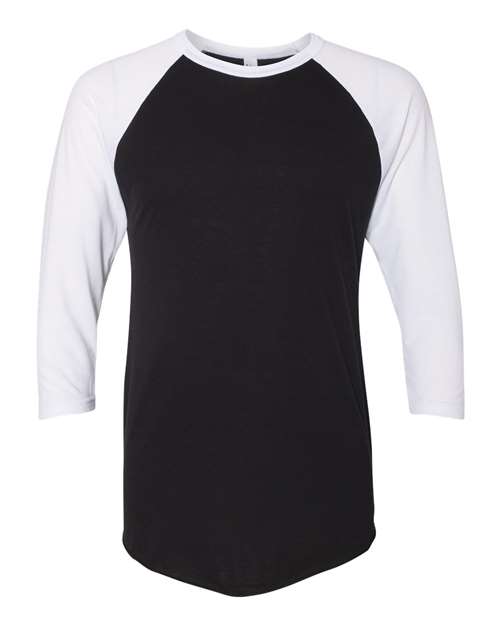 American Apparel BB453W Unisex 50/50 Raglan Three-Quarter Sleeve Tee