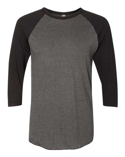 American Apparel BB453W Unisex 50/50 Raglan Three-Quarter Sleeve Tee