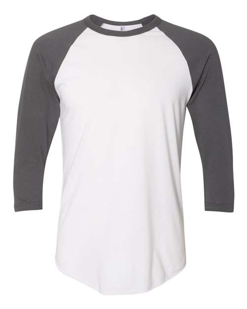 American Apparel BB453W Unisex 50/50 Raglan Three-Quarter Sleeve Tee