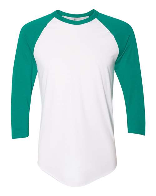 American Apparel BB453W Unisex 50/50 Raglan Three-Quarter Sleeve Tee