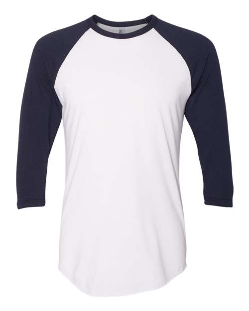 American Apparel BB453W Unisex 50/50 Raglan Three-Quarter Sleeve Tee