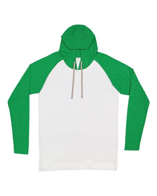 LAT 6917 Men's Fine Jersey Hooded Long Sleeve Raglan T-Shirt