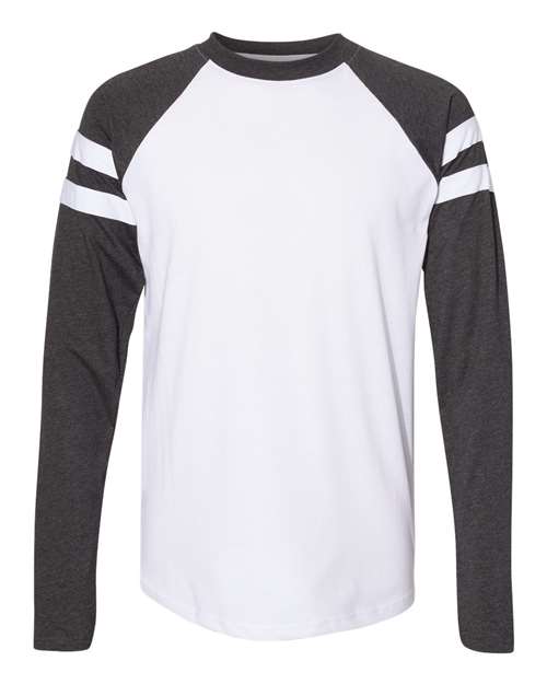 LAT 6934 Unisex Fine Jersey Mash Up Long Sleeve Tee
