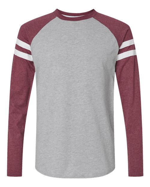 LAT 6934 Unisex Fine Jersey Mash Up Long Sleeve Tee