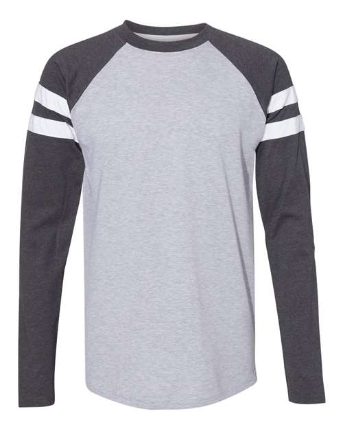 LAT 6934 Unisex Fine Jersey Mash Up Long Sleeve Tee