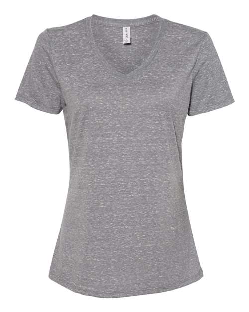 JERZEES 88WVR Women's Snow Heather Jersey V-Neck T-Shirt