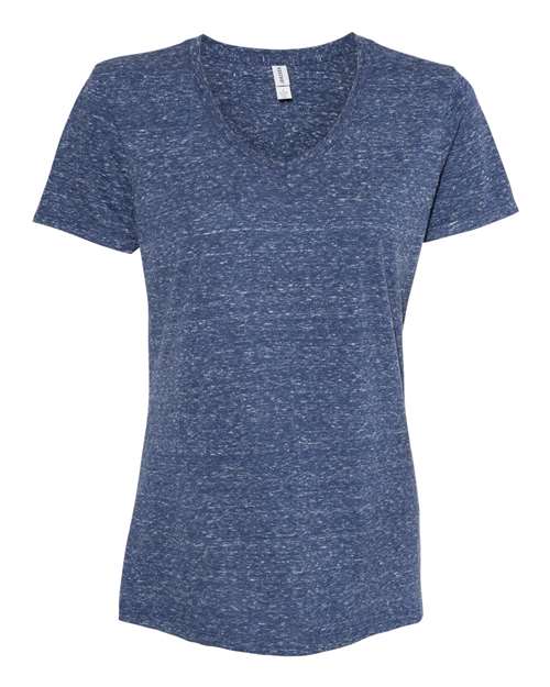 JERZEES 88WVR Women's Snow Heather Jersey V-Neck T-Shirt