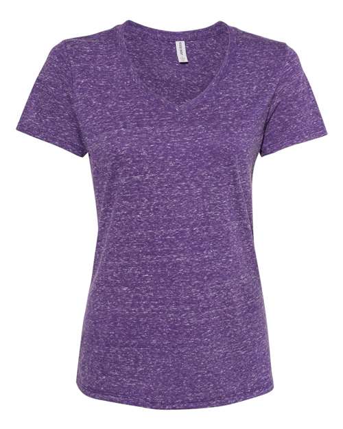 JERZEES 88WVR Women's Snow Heather Jersey V-Neck T-Shirt