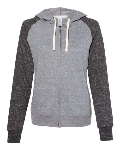 JERZEES 92WR Women's Snow Heather French Terry Full-Zip Hooded Sweatshirt