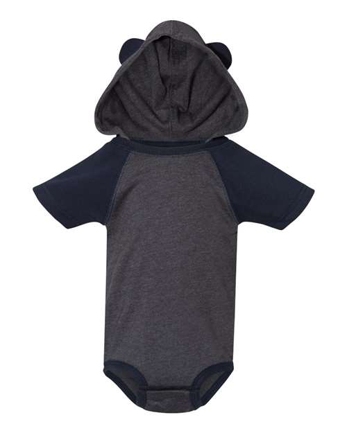 Rabbit Skins 4417 Infant Fine Jersey Short Sleeve Raglan Bodysuit with Hood & Ears