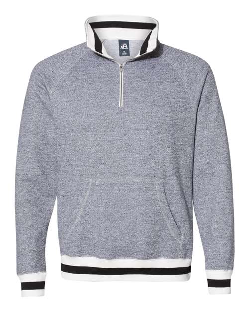 J. America 8703 Men's Peppered Fleece Quarter-Zip Sweatshirt