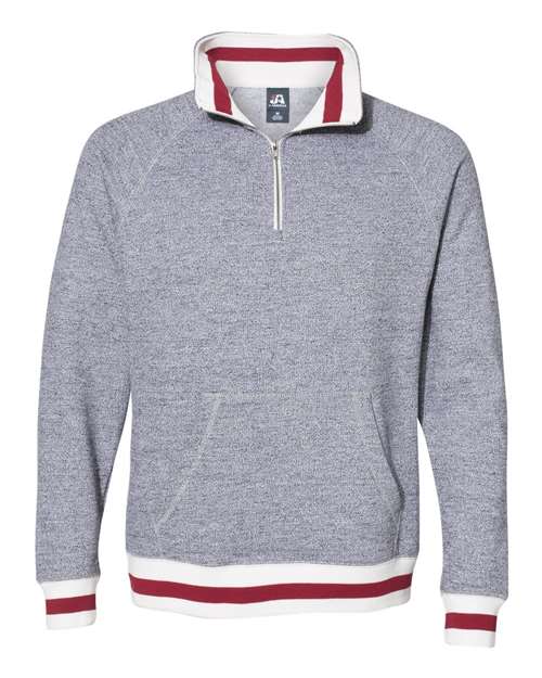 J. America 8703 Men's Peppered Fleece Quarter-Zip Sweatshirt