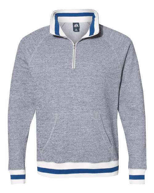 J. America 8703 Men's Peppered Fleece Quarter-Zip Sweatshirt