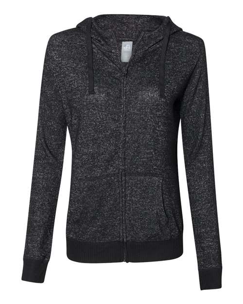 J. America 8656 Women’s Cozy Jersey Hooded Full-Zip