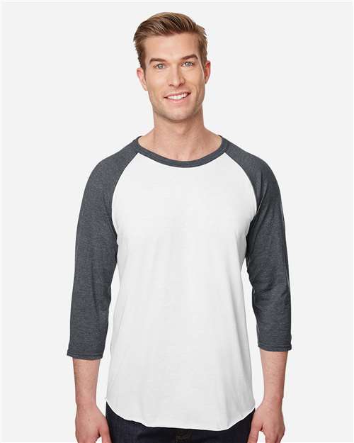 JERZEES 560RR Premium Blend Ringspun Three-Quarter Sleeve Raglan Baseball T-Shirt