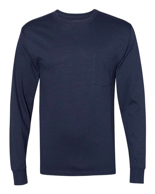 Hanes W120 Unisex Workwear Long Sleeve Pocket T-Shirt