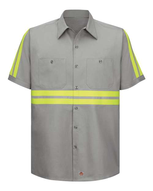 Red Kap SC40E Men's Enhanced Visibility Short Sleeve Cotton Work Shirt