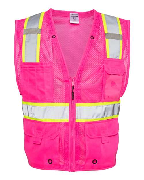 Kishigo B100-111 Unisex EV Series® Enhanced Visibility Multi-Pocket Mesh Vest