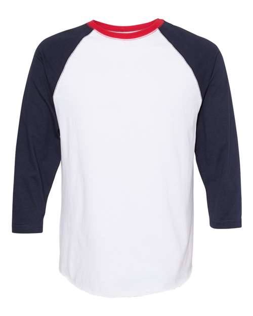 LAT 6930 Men's Baseball Fine Jersey Three-Quarter Sleeve Tee