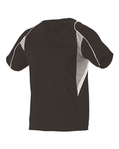 Alleson Athletic 529Y Youth Two Button Henley Baseball Jersey