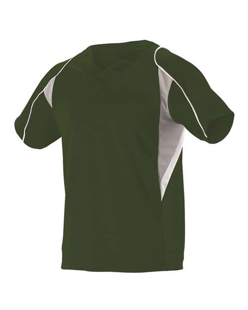 Alleson Athletic 529Y Youth Two Button Henley Baseball Jersey