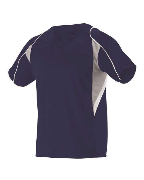 Alleson Athletic 529Y Youth Two Button Henley Baseball Jersey