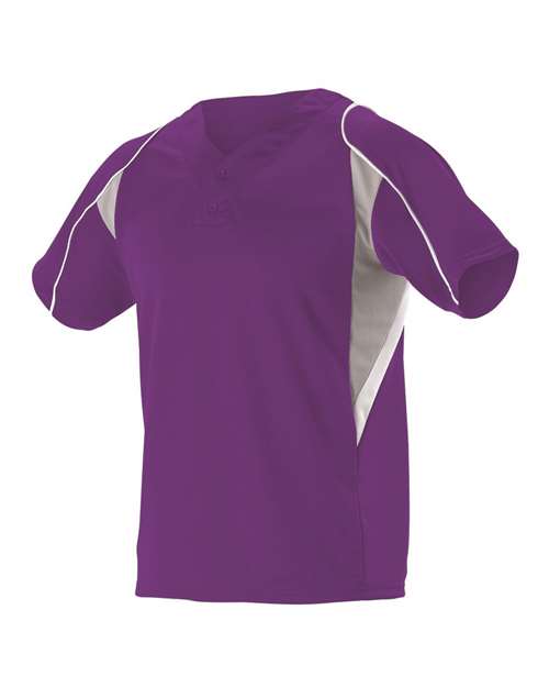Alleson Athletic 529Y Youth Two Button Henley Baseball Jersey