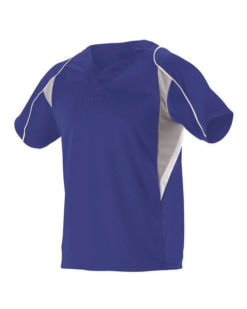 Alleson Athletic 529Y Youth Two Button Henley Baseball Jersey