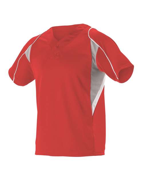 Alleson Athletic 529Y Youth Two Button Henley Baseball Jersey
