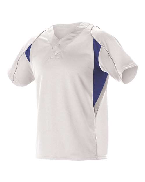 Alleson Athletic 529Y Youth Two Button Henley Baseball Jersey