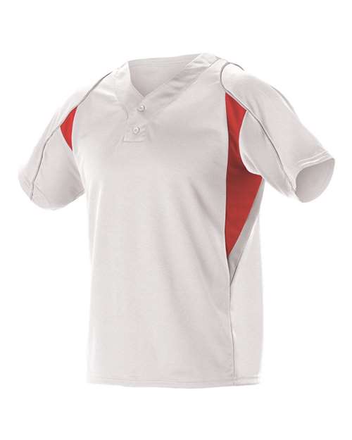 Alleson Athletic 529Y Youth Two Button Henley Baseball Jersey