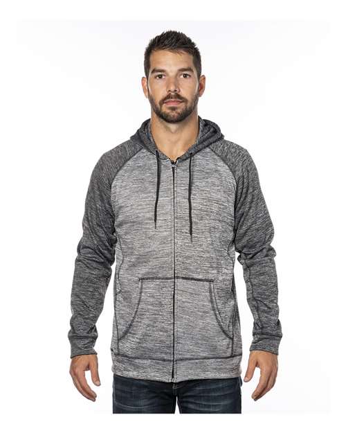 Burnside 8660 Men's Performance Raglan Full-Zip Sweatshirt