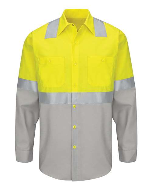 Red Kap SY14T Men's Tall Enhanced & Hi-Visibility Long Sleeve Work Shirt