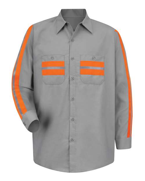 Red Kap SP14E Men's Industrial Enhanced-Visibility Long Sleeve Work Shirt
