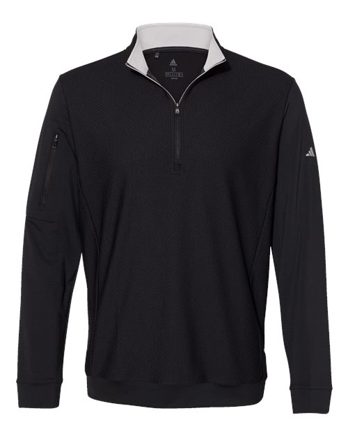 Adidas A295 Men's Performance Textured Quarter-Zip Pullover