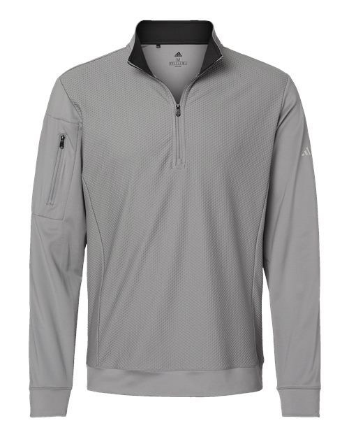 Adidas A295 Men's Performance Textured Quarter-Zip Pullover
